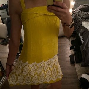 Anthropologie Floreat yellow dress